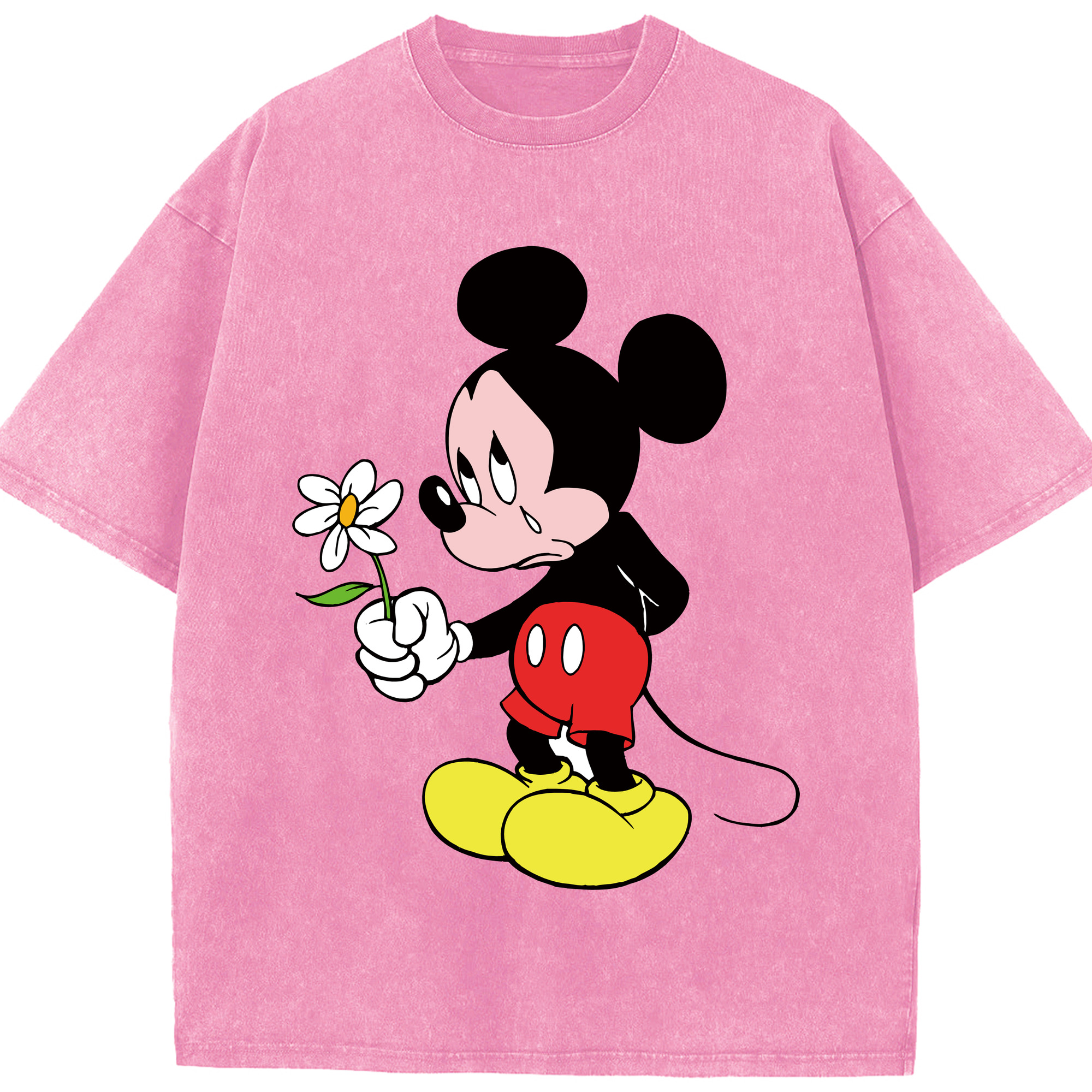 （画像用） ミッキーマウス Mickey Mouse 綿100% ヴィンテージ風 半袖Tシャツ（フロントプリント）